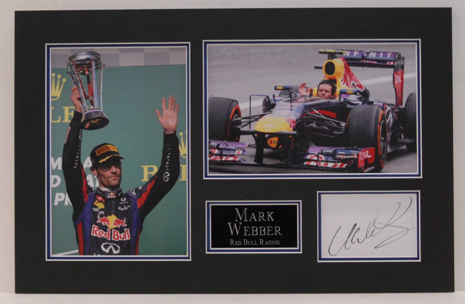 Mark Webber Genuine Hand Signed Photo Poster painting Mount Display FORMULA 1 RACING REDBULL (D)