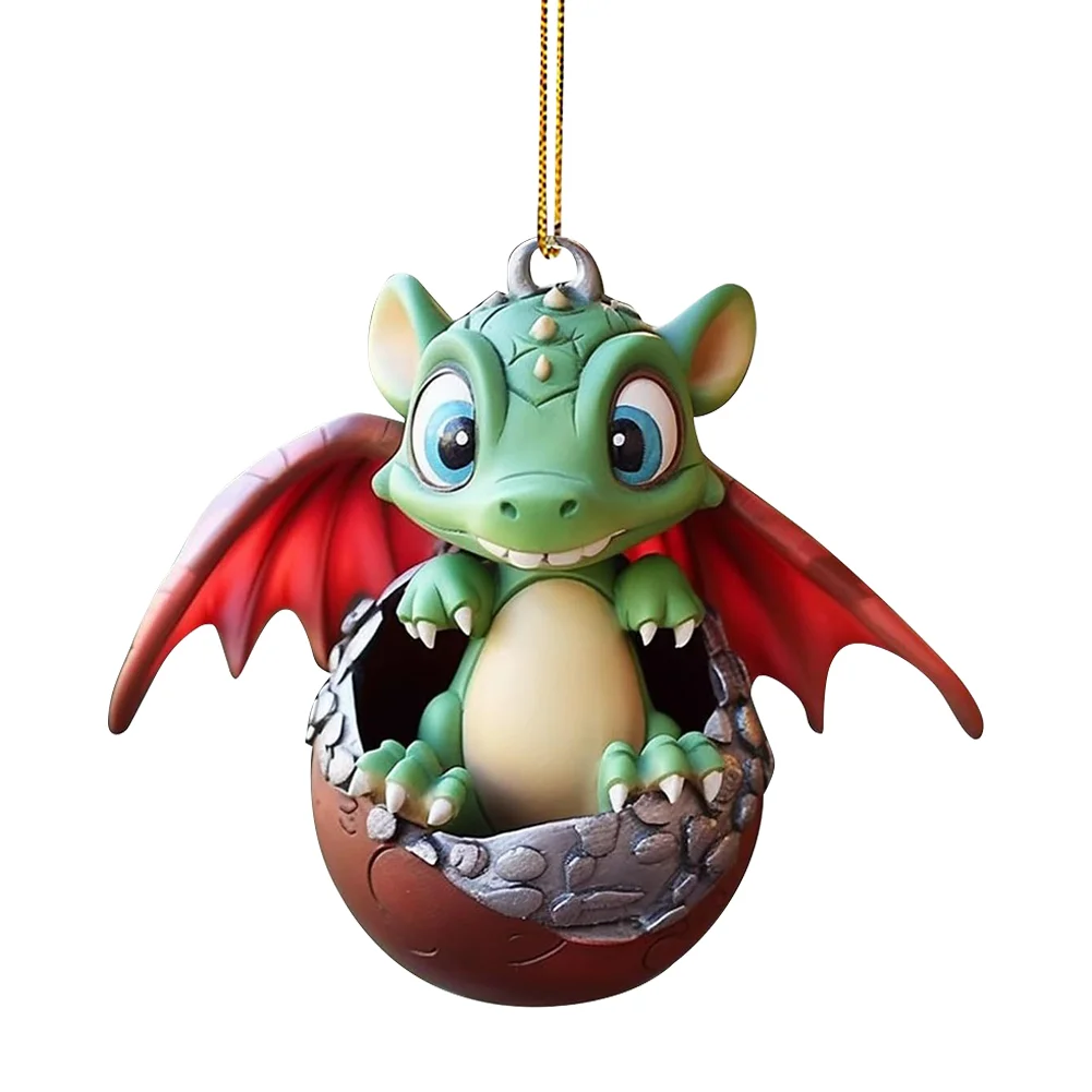 Christmas Dragon Baby Egg Ornaments Acrylic Dragon Egg Pendants for Car Backpack