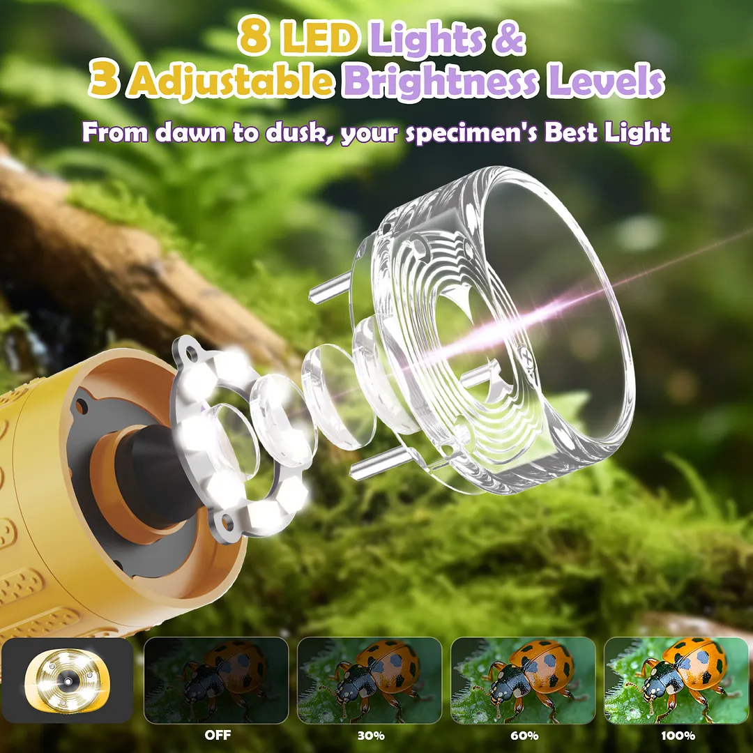 BEBANG Handheld Microscope, 1080P Digital Portable Microscope for Adults Kids, 32GB, 15 Slides