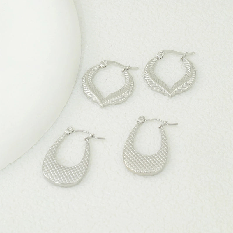 1 Pair Elegant Luxurious Sexy Geometric Polishing 304 Stainless Steel Earrings