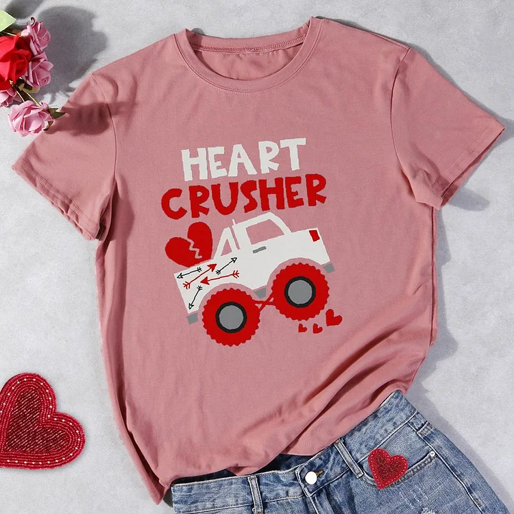 Heart Crusher Round Neck T-shirt-Annaletters