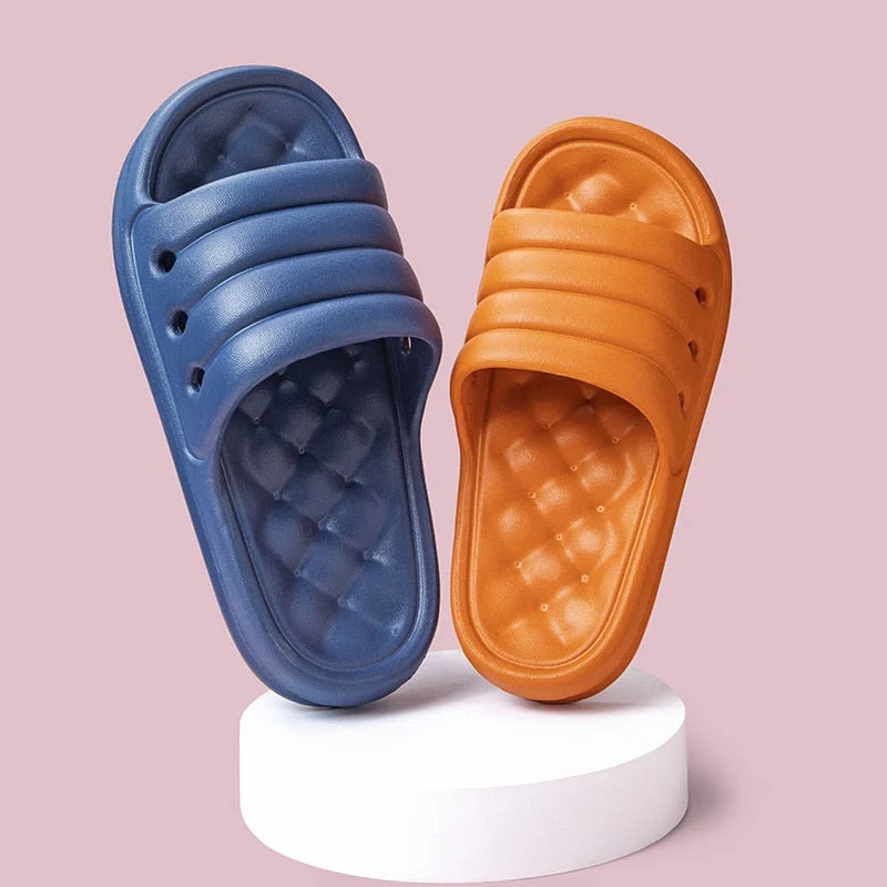 Men's Slippers Sofa Slides Men Sandals Soft Indoor Bath Home Slippers Women Thick Sole Anti-slip Mute Summer Shoes Flip Flops