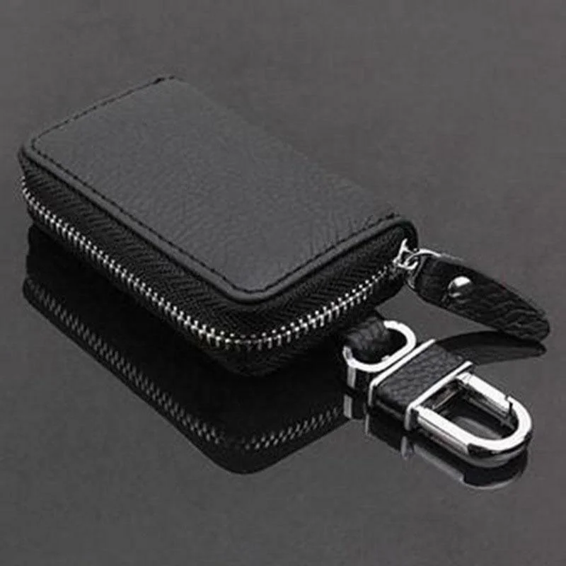 Universal PU Leather Zipper Car Key Case Cover Holder Bag Unisex Auto Truck Remote Key Fob Cover Protect Key Case Holder