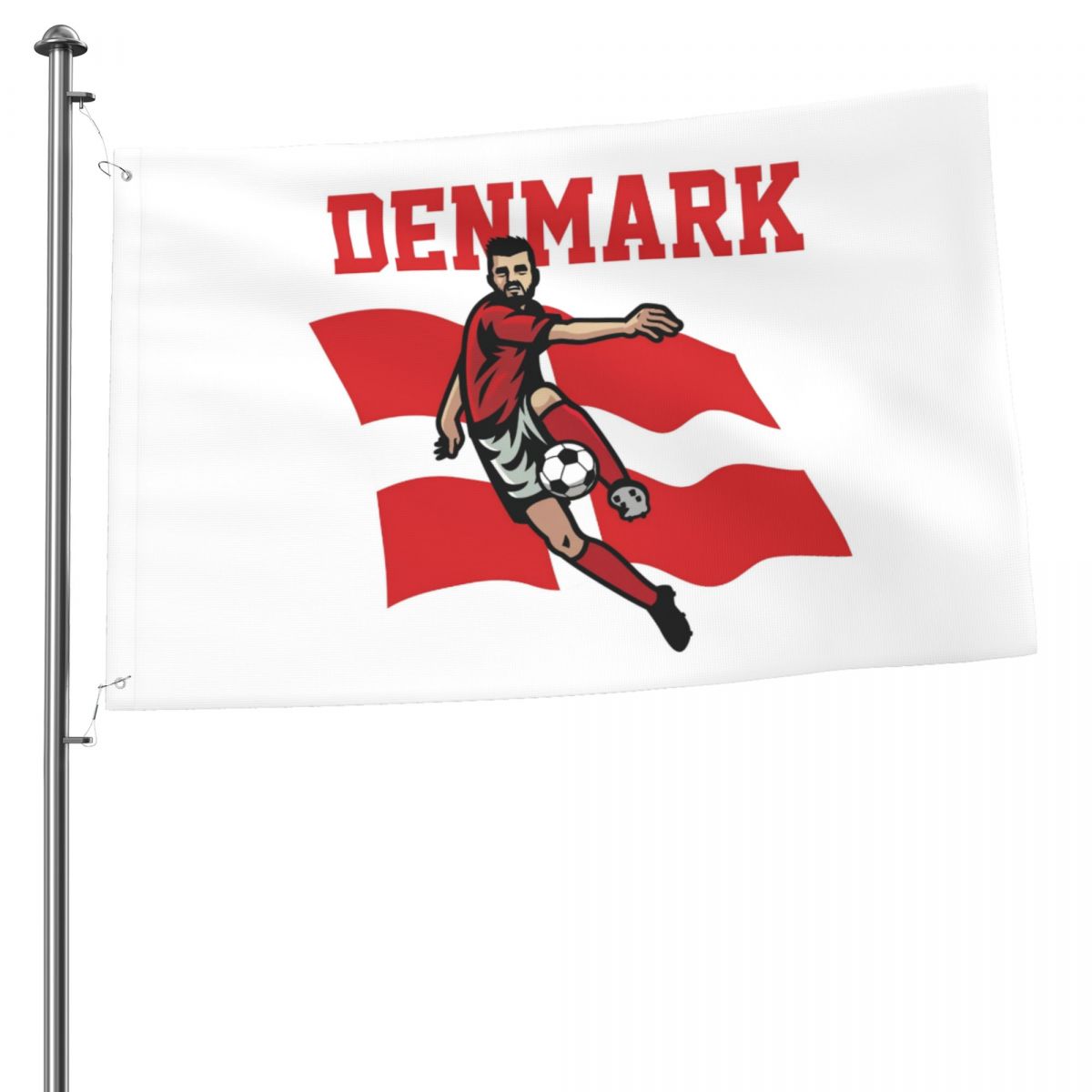 Denmark Soccer Player 2x3 FT UV Resistant Flag