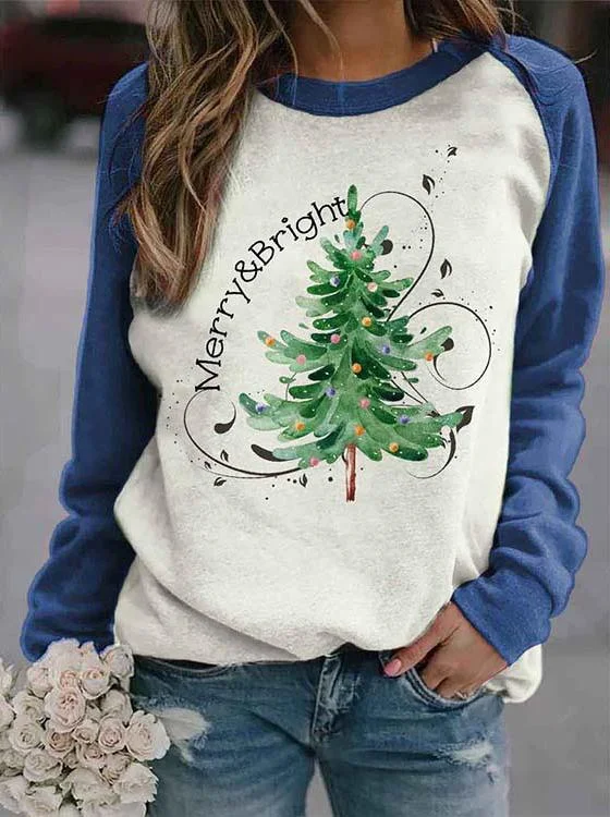 Merry & Bright Christmas Tree Sweatshirt