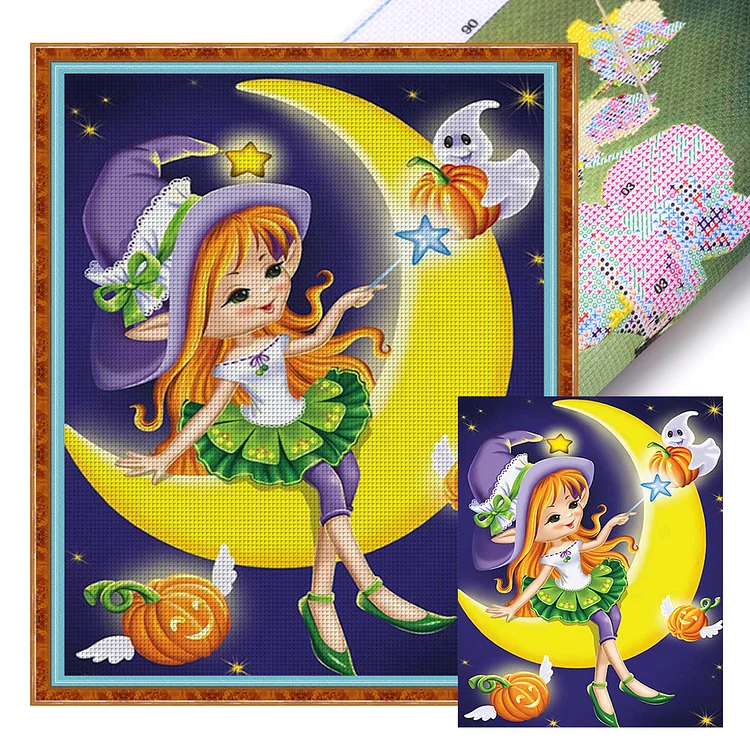 Halloween Pumpkin Doll - Printed Cross Stitch 11CT 40*50CM