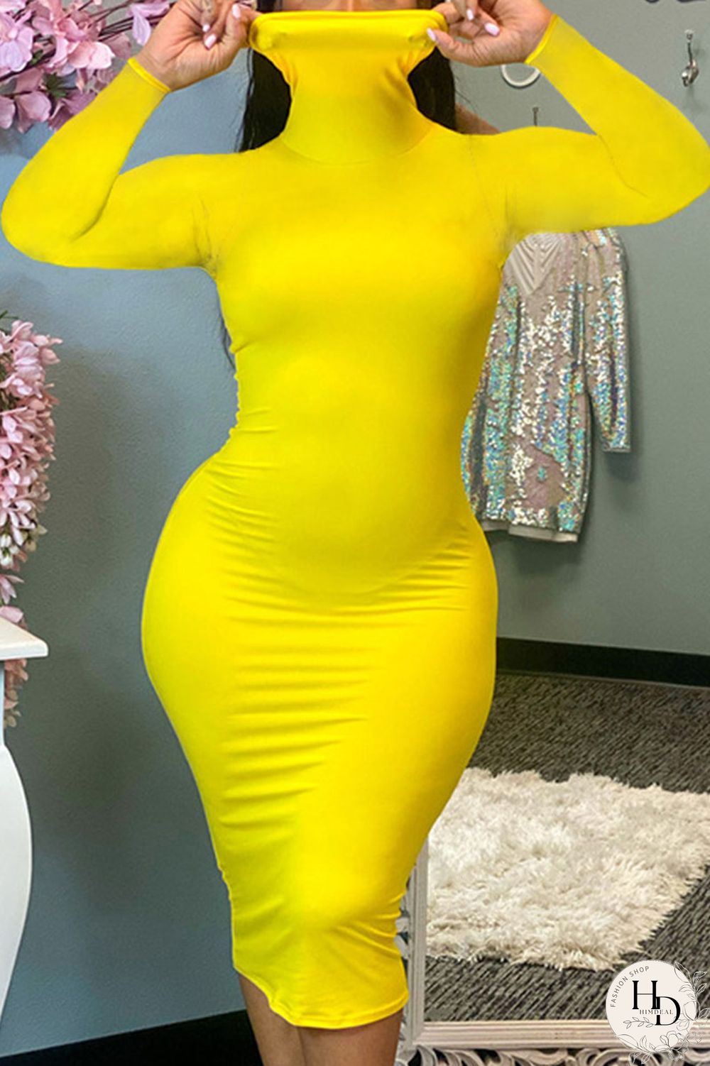 Red Sexy Solid Patchwork O Neck Pencil Skirt Dresses