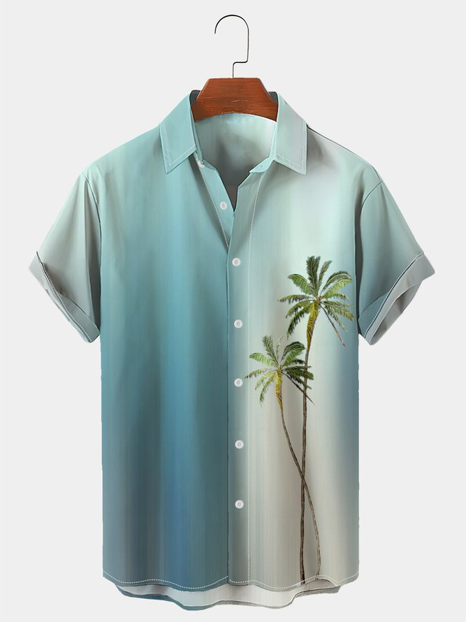 Men's Holiday Gradient Hawaiian Short Sleeve Shirt