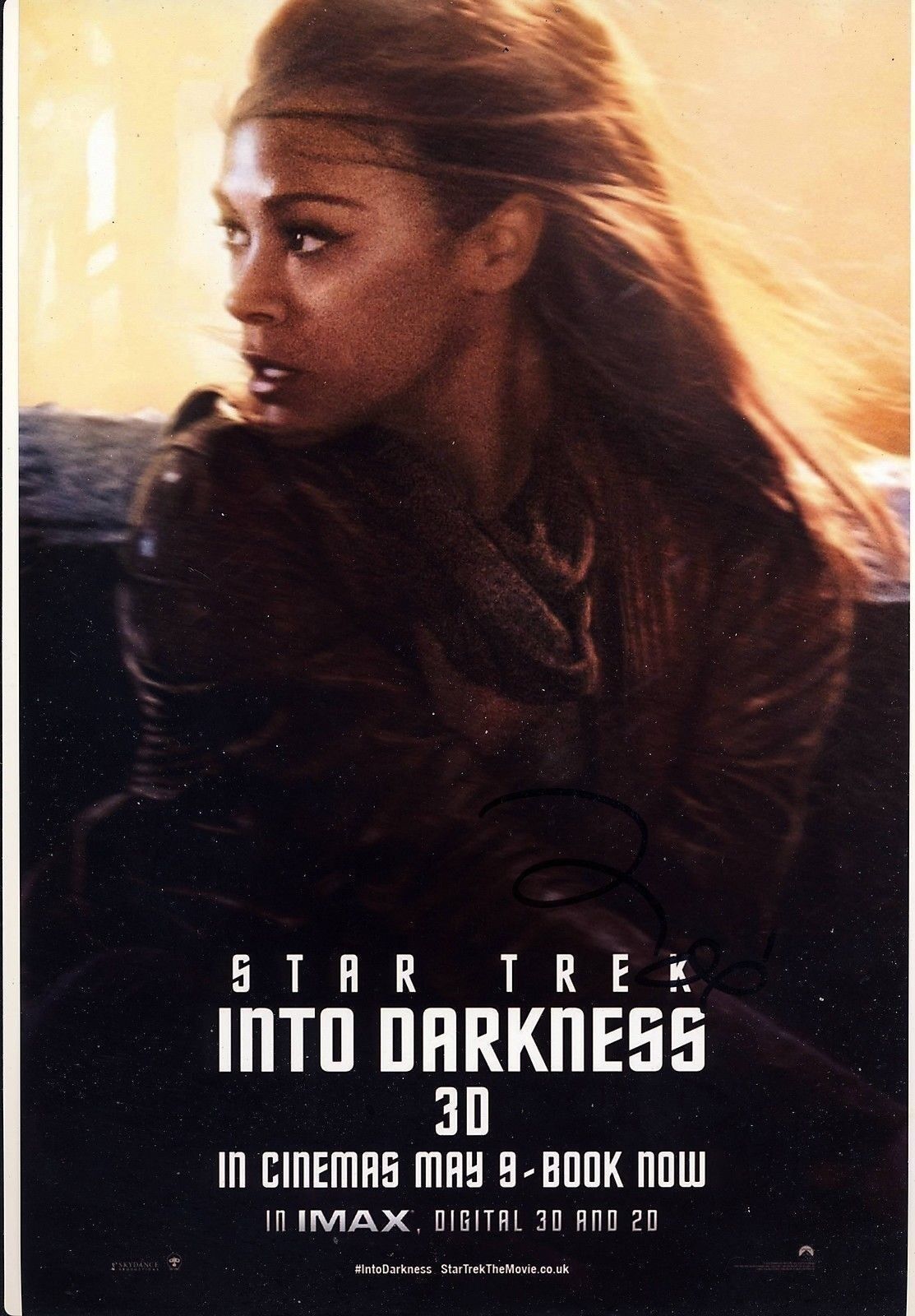 Zoe Saldana Autograph STAR TREK INTO DARKNESS Signed 12x8 Photo Poster painting AFTAL [2449]