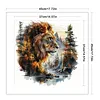 Forest Silhouette Lion-11CT Stamped Cross Stitch 45*45cm/17.72*17.72in