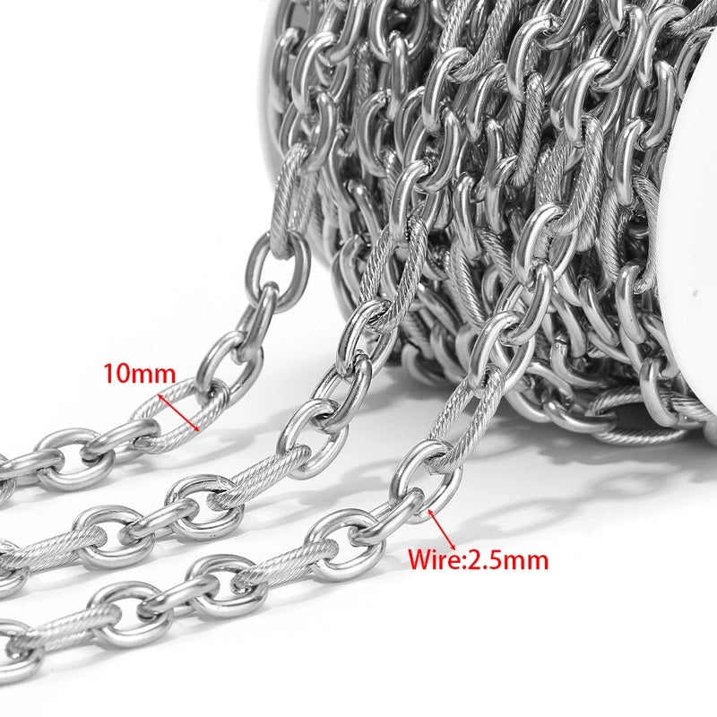 1 M Per Pack 304 Stainless Steel 18K Gold Plated 7 * 17mm Jewelry Accessories Chain