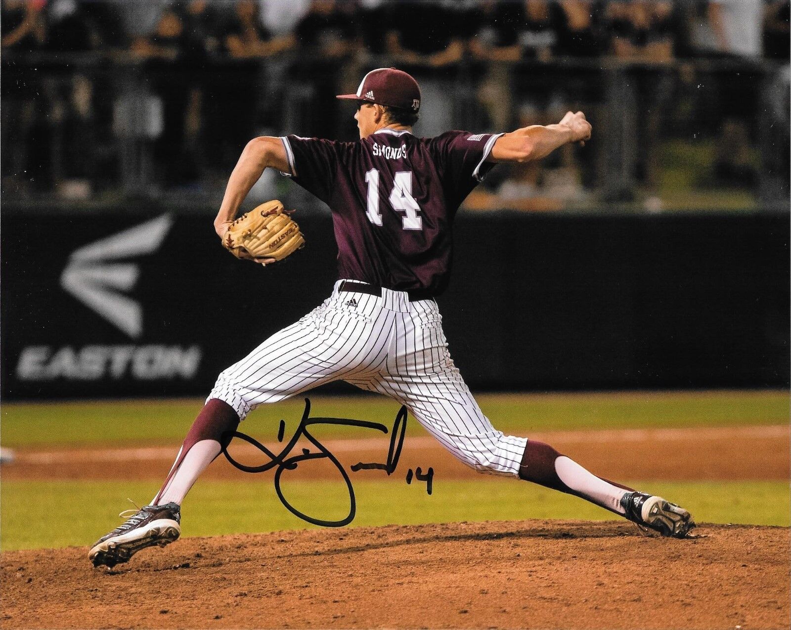 WASHINGTON NATIONALS KYLE SIMONDS HAND SIGNED TEXAS A&M AGGIES 8X10 Photo Poster painting W/COA