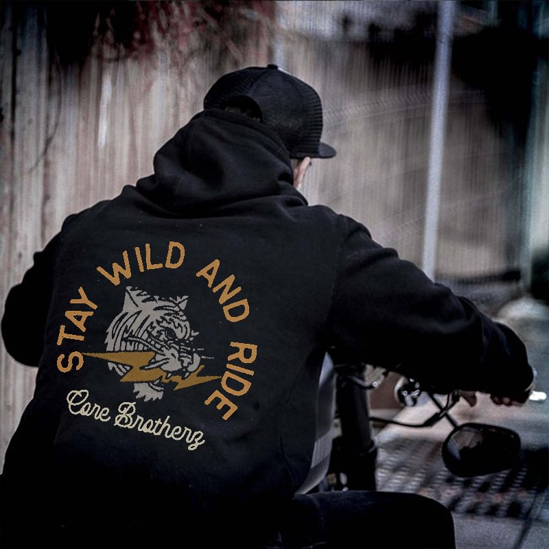 UPRANDY Stay Wild And Ride Printed Men's Casual Hoodie -  UPRANDY