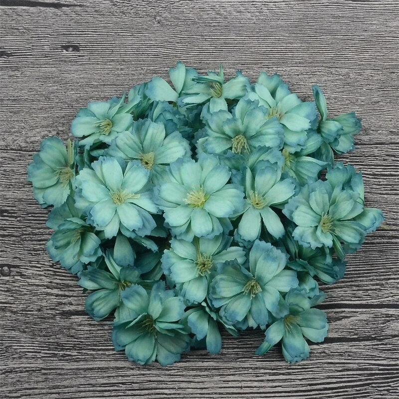 10/100pcs Mini Artificial  Silk Daisy Flower Heads For Wedding Home Decoration Handwork DIY Garland Accessories Fake Flower