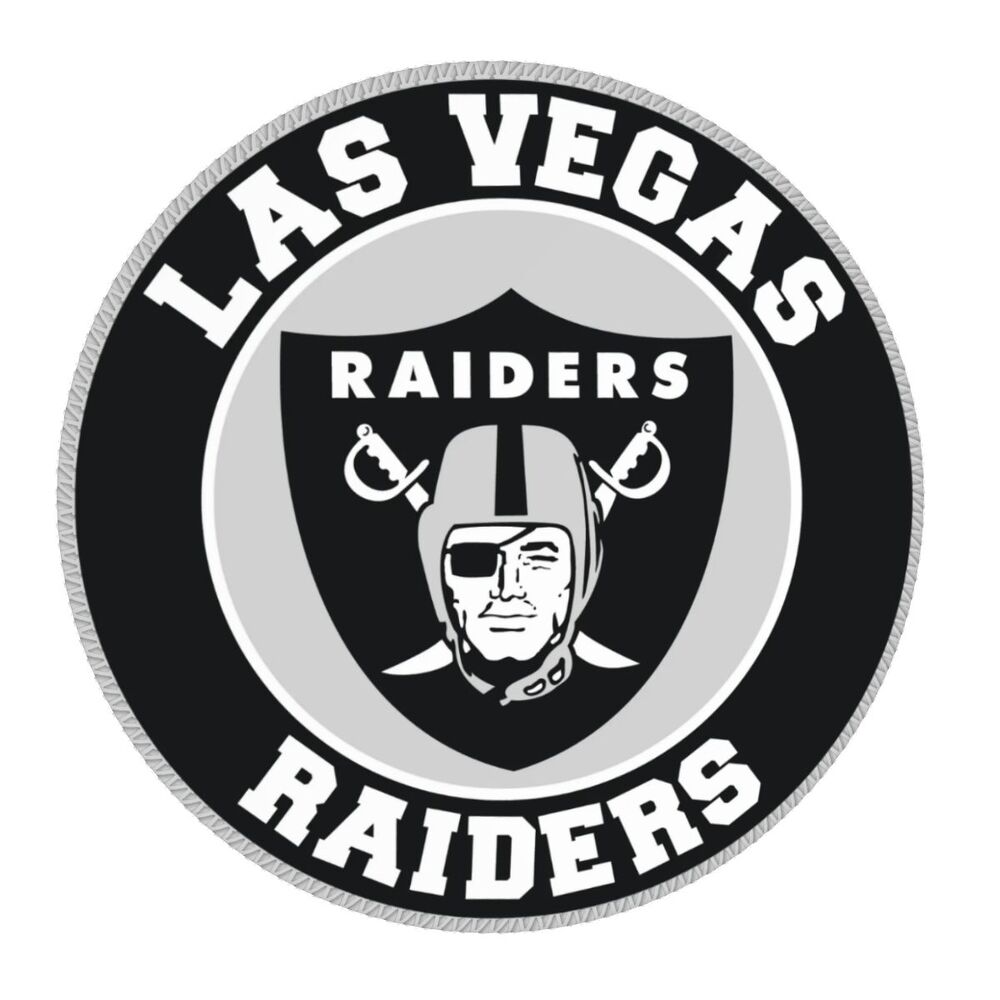 Las Vegas Raiders Circle Logo Waterproof Round Mouse Pad for Wireless Mouse