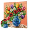 Framed Blue Vase -  DIY Button Art Painting Kit for Creativity DIY Pearl Dot Crafts for Gift Home Wall Decor 30*30CM