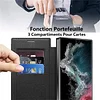 &Eacute;tui de t&eacute;l&eacute;phone &agrave; rabat magn&eacute;tique en cuir avec porte-carte de cr&eacute;dit pour Samsung