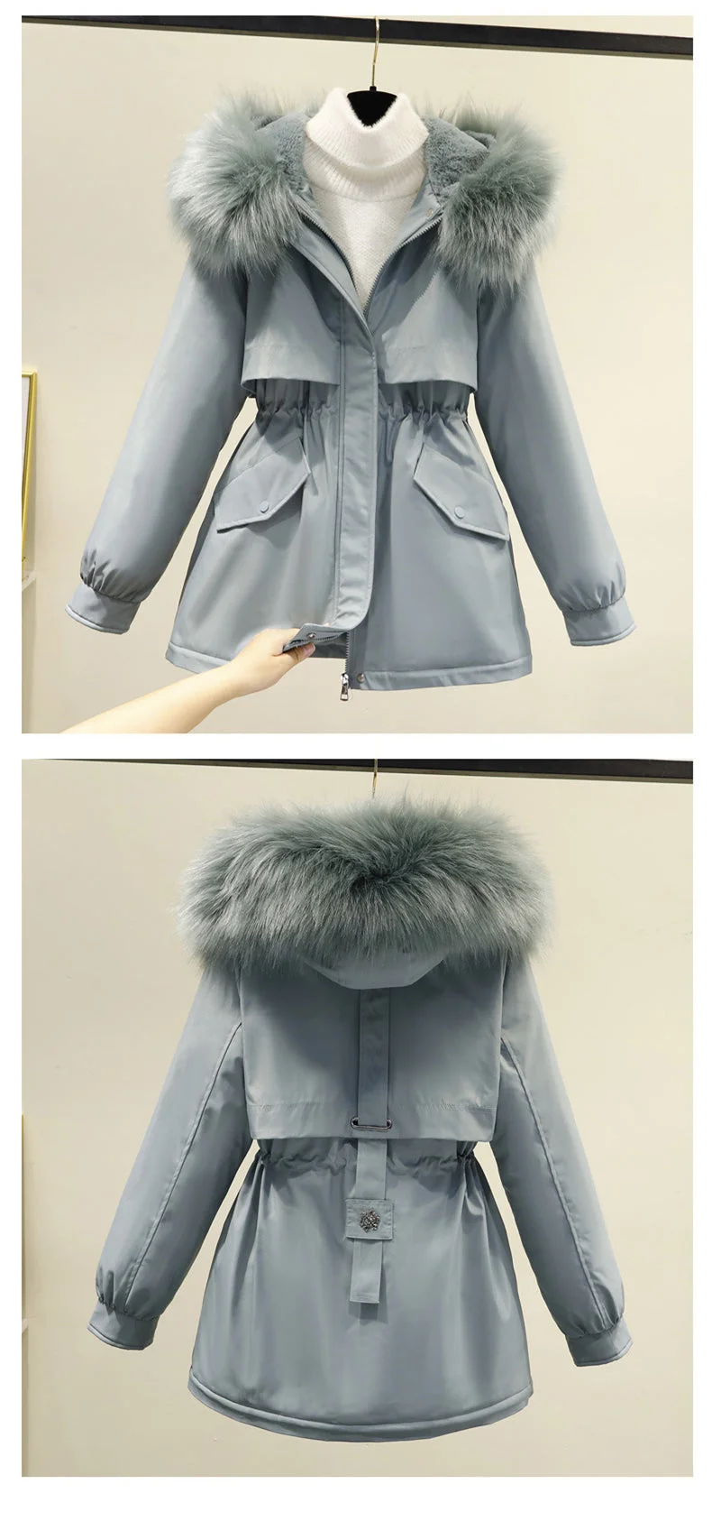 Women Long Sleeve Hooded Solid Color Puffer Coats