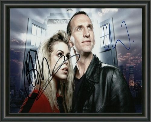 DR WHO BILLIE PIPER & CHRISTOPHER ECCLESTON SIGNED A4 AUTOGRAPHED Photo Poster painting POSTER