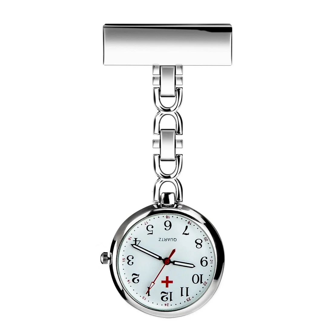 Nurse Lapel Pin Watch Hanging Medical Doctor Pocket Watch Quartz Movement Nurses Watch for Xmas Birthday Mothers Day Gift