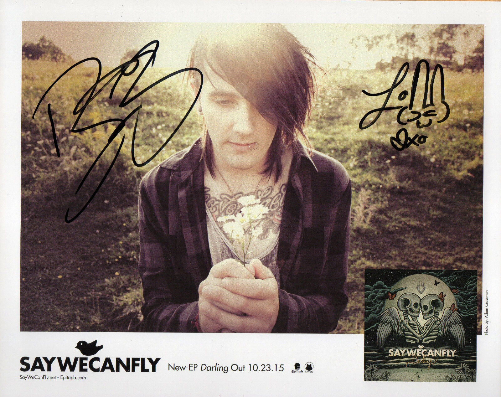 SAYWECANFLY Braden Barrie & Leda Muir hand SIGNED Darling EP Promo Photo Poster painting & PROOF