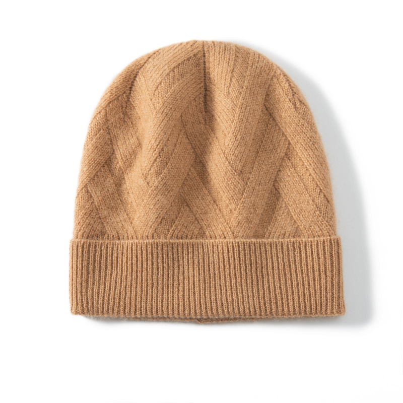 100% Cashmere Cuffed Beanies Casual Style REAL SILK LIFE