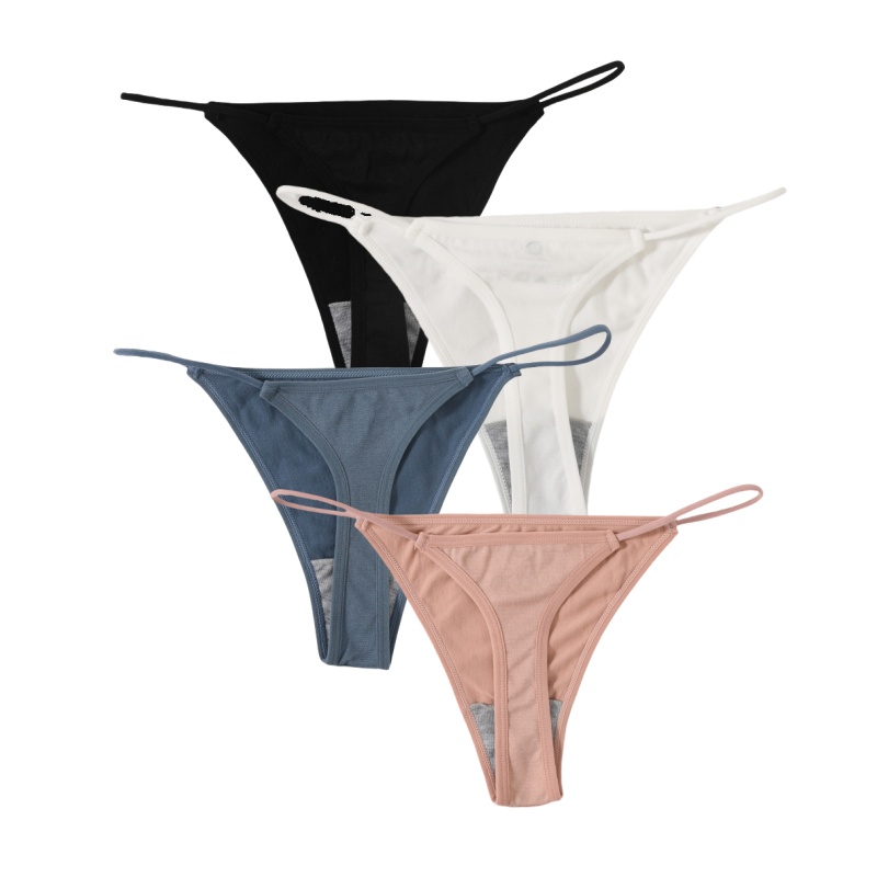 Buyergood 4PCS/Set Women G-String Seamless Panties Underwear Sexy Lingerie Low Rise Thongs Female G-String High Cut Pantys