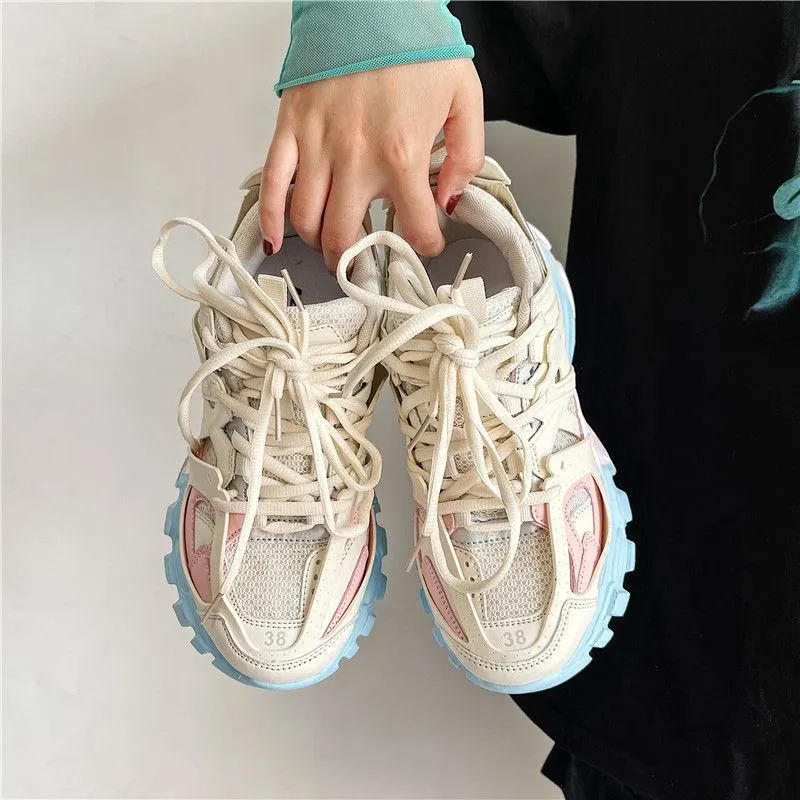 Brand Design Shoes Women 2021 Fashion Sneakers Sport Casual Trainers Ladies Pink Chunky Sneakers Zapatillas Deportivas Mujer