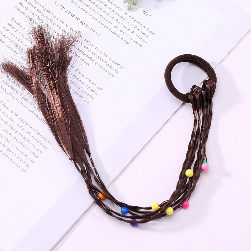 Fashion Children’s Colored Hair Rope Colorful Gradient Wig Twist Braid Rubber Band Hair Tie