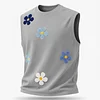 Men's Casual Surf-Style Tank Top With Floral Embroidery by Inlyline