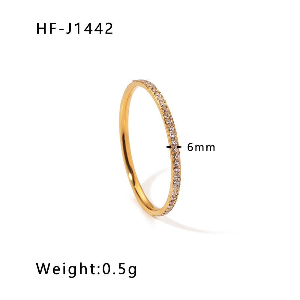 IG Style Round Geometric Stainless Steel Electroplating Rings