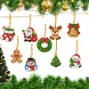 9pcs DIY Double-Sided Rhinestone Acrylic Diamond Painting Christmas Tree Pendant(Christmas Tree)