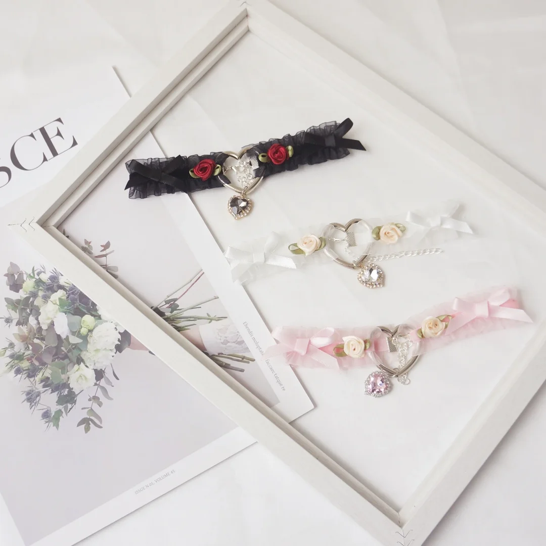 Billionm Handmade Vintage Sexy Lace Choker Diamond Gothic False Collar Statement Necklace For Women Lady Girl Cute kawaii Accessories