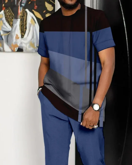 Men's Casual Colorblock Walking Suit-480