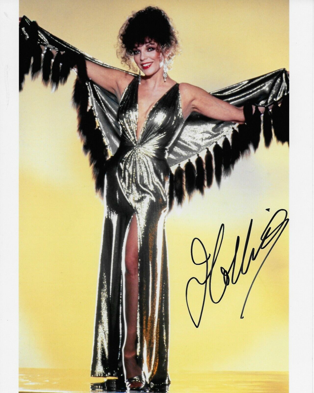 Joan Collins Original Autographed 8X10 Photo Poster painting #36 signed @Hollywood Show -Dynasty