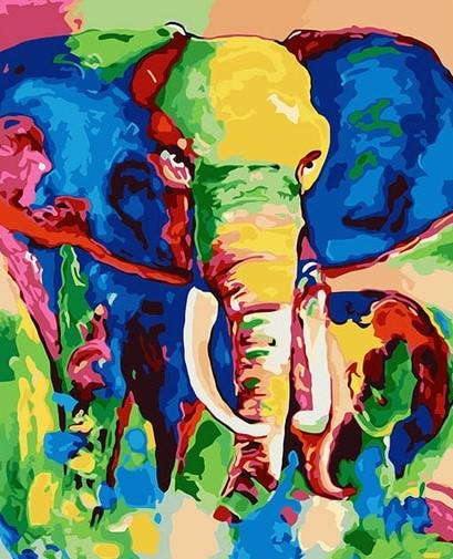 

Colorful Elephant – Paint By Numbers - 40*50CM, 501 Original