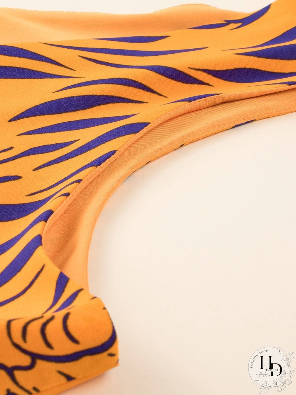 Sunny Plus Size Tiger Stripe V Neck Sleeveless Romper