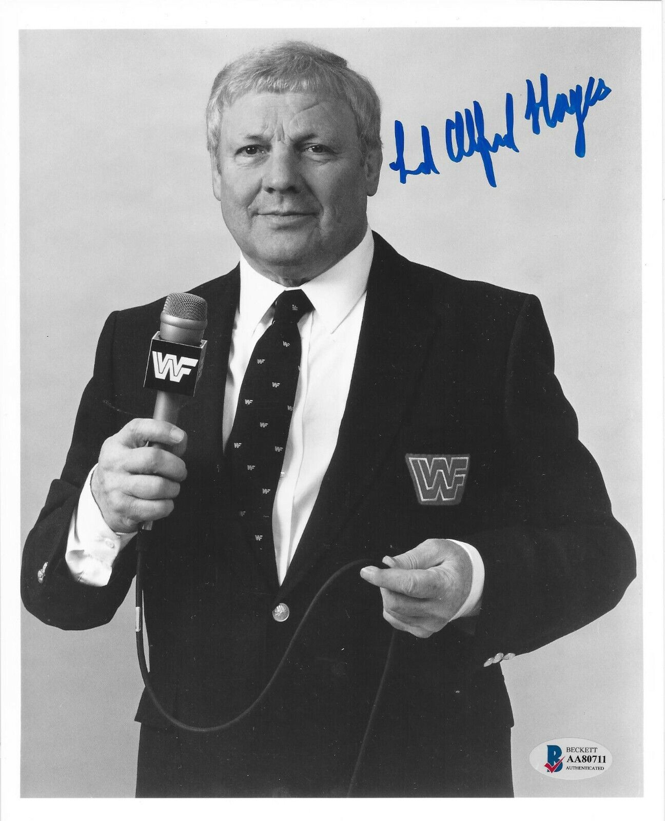 Lord Alfred Hayes autographed WWF 8x10 Photo Poster painting signed WWE hof legend bas coa