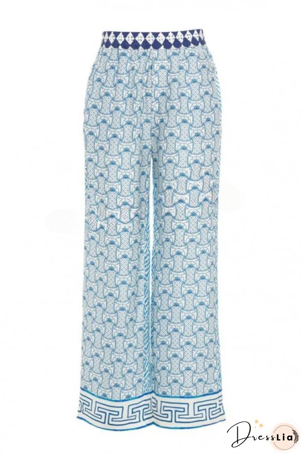 Unique Dragon Print Short Sleeve Loose Shirt and Elastic Waist Pocket Pants Set