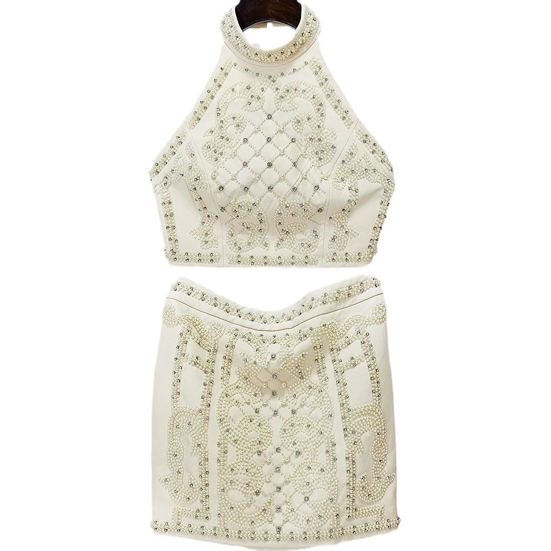 Nigikala Nigikala Star Fashion New Heavy Industry Nails Studded Metal Chip Hanging Neck Vest Half-Dress