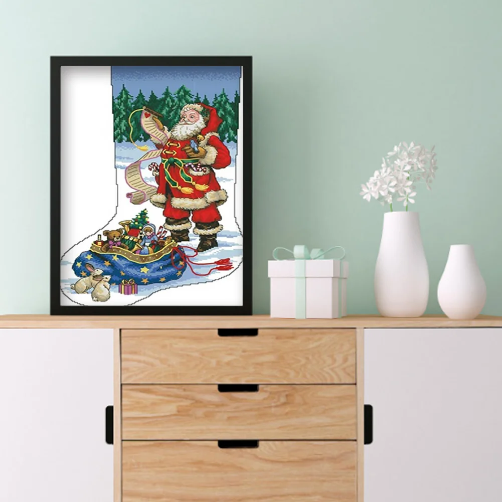 11CT Partial Stamped Cross Stitch - Stocking(Canvas|40*50CM)