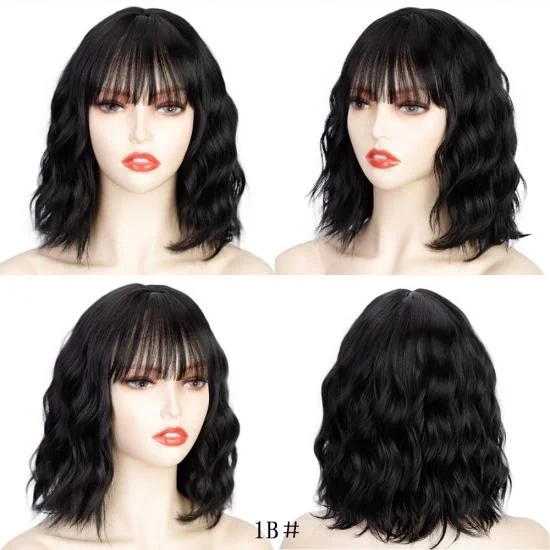 Yvonne wavy hair heat resistant fiber wig lace frontal synthetic hair wigs with highlights 