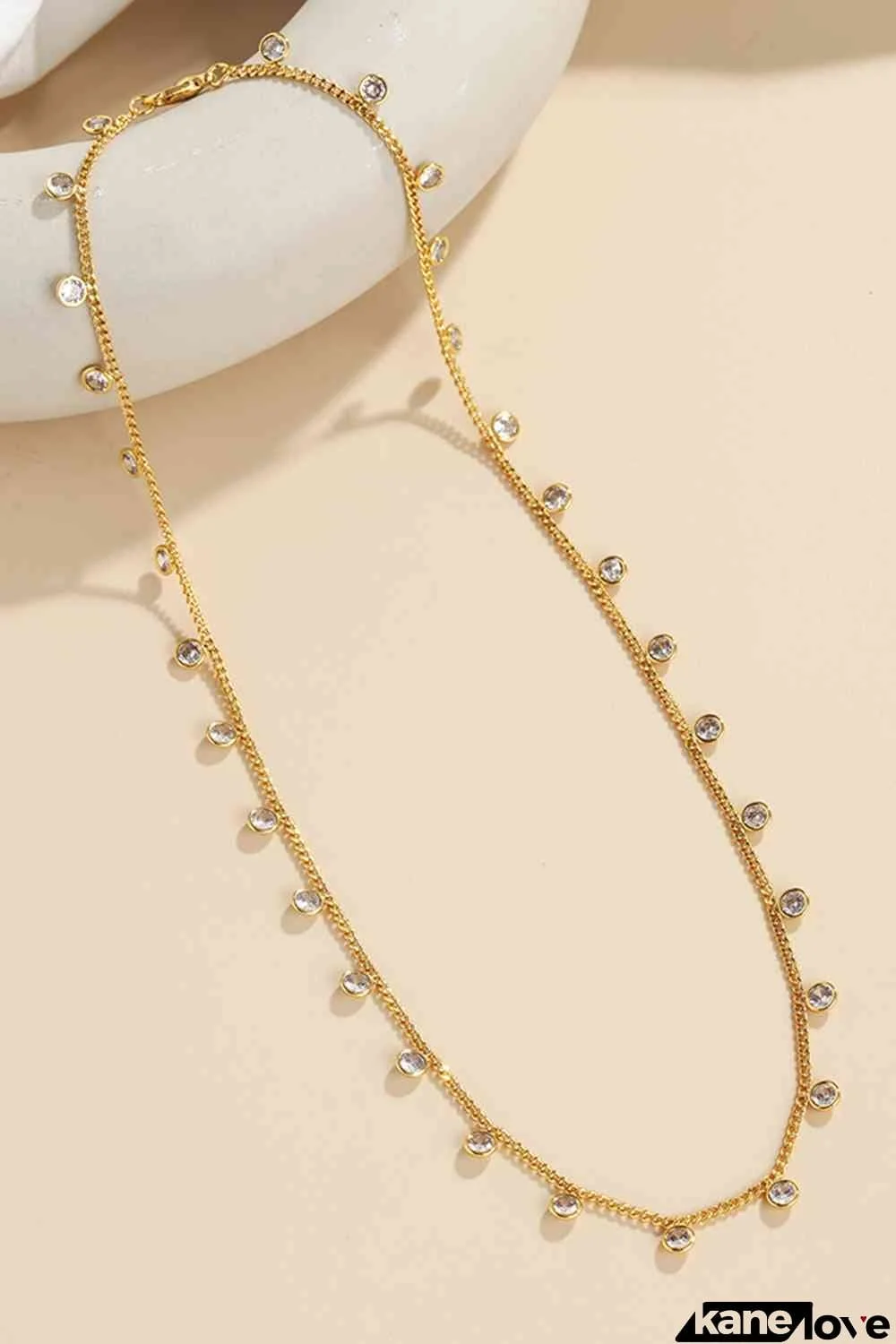 Zircon Decor Copper Necklace