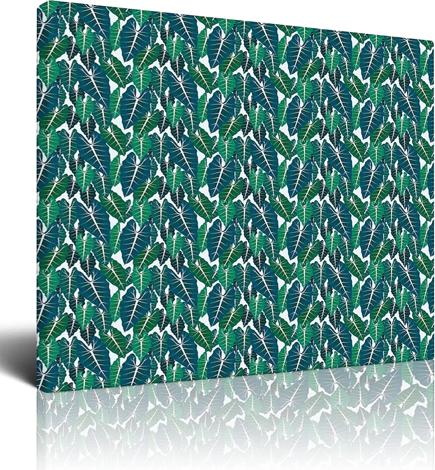 Philodendron Canvas Wall Art Pictures for Living Room,Australian Local Plants Beach,Wall Decoration Decor Office Picture Framed Artwork Decor for Home Bedroom Decoration,Green and Blue - 12x16 Inch 12x16 Inch