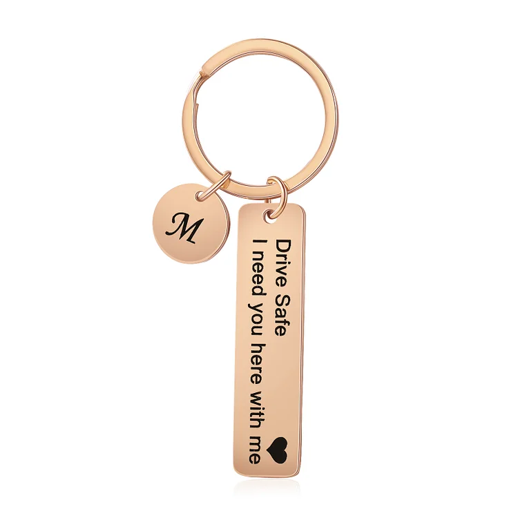 Personalized Initial Drive Safe Handsome Keychain