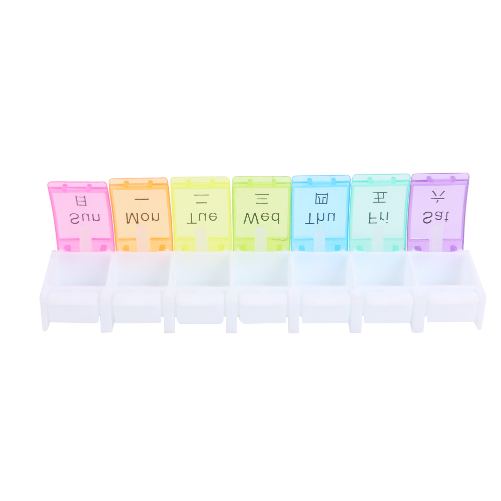 

7 Day Pill Medicine Storage Box Rainbow Tablet Weekly Organizer, 501 Original