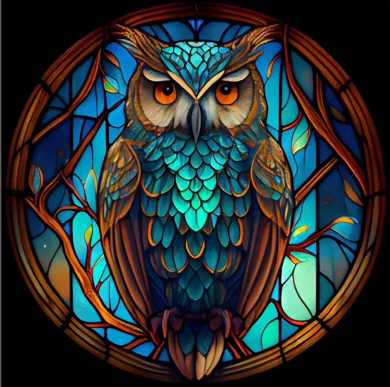 Diamond Art Stain Glass Owl Diamond Painting