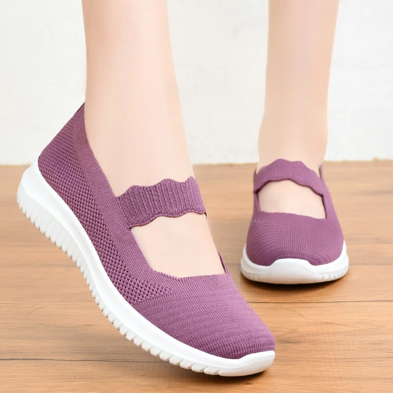 Women Casual Shoes 2021 Fashion Breathable Fly Weave Casual Shoes Women Loafers Women Comfort Flat Shoes zapatos para mujer