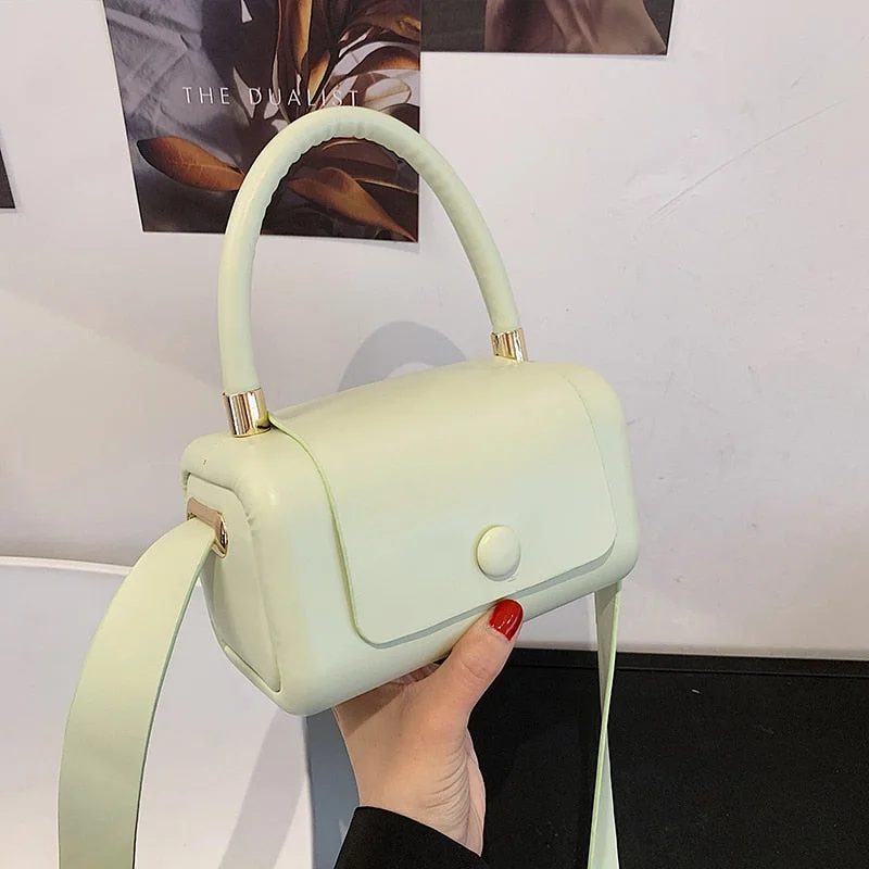 Candy colors Square Tote bag 2021 Summer New PU Leather Women's Designer Handbag Solid color Mini Shoulder Messenger Bag Purses