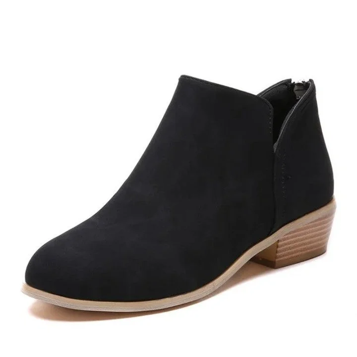 Women Orthopedic Ankle Boots Zipper Stacked Heel Radinnoo.com